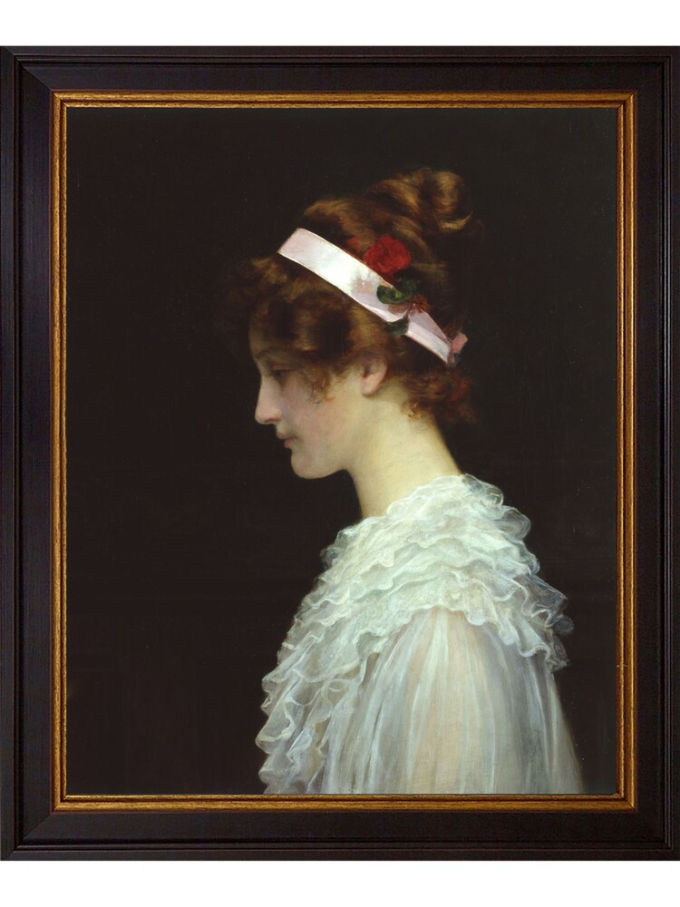 Brookpace Lascelles Black Framed Girl Portrait with Victorian Headband - Image 1 of 3 Brookpace Lascelles Black Framed Girl Portrait with Victorian Headband - Image 1 of 3