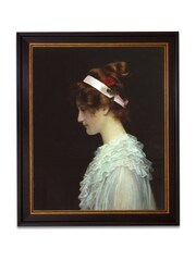 Brookpace Lascelles Black Framed Girl Portrait with Victorian Headband - Image 2 of 3