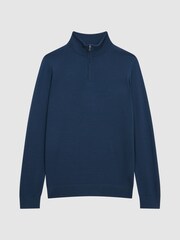Reiss Bright Airforce Blackhall Zip Up Knitted Jumper - Image 2 of 7