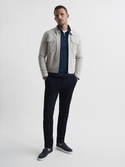 Reiss Bright Airforce Blackhall Zip Up Knitted Jumper - Image 3 of 7