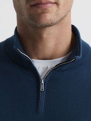 Reiss Bright Airforce Blackhall Zip Up Knitted Jumper - Image 4 of 7