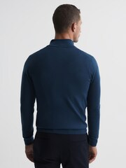 Reiss Bright Airforce Blackhall Zip Up Knitted Jumper - Image 5 of 7