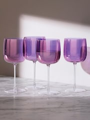 LSA International Set of 4 Purple Aurora Polar Violet Wine Glasses - Image 1 of 5