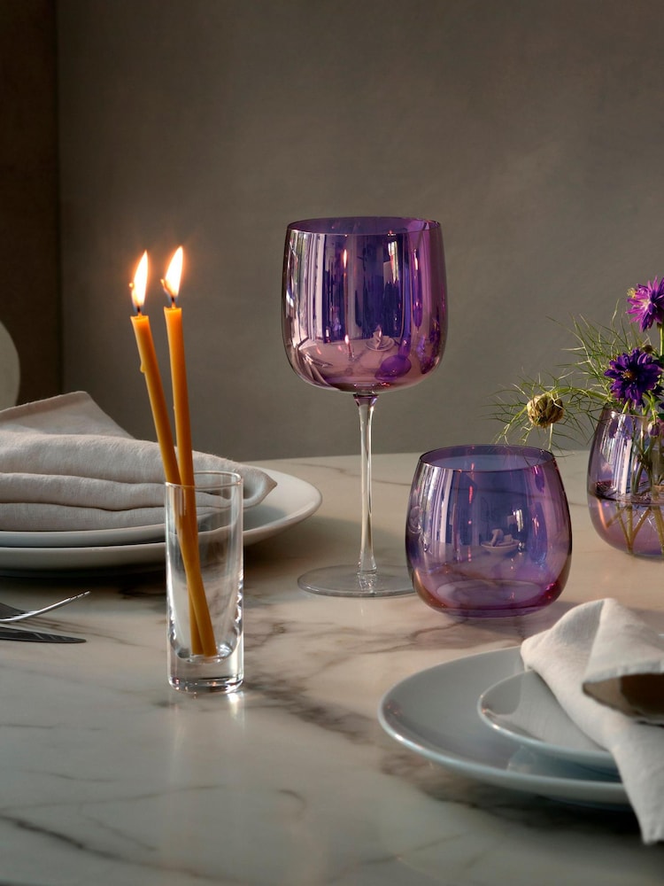 LSA International Set of 4 Purple Aurora Polar Violet Wine Glasses - Image 2 of 5