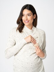 Seraphine Grey Double Layer V-Neck Nursing Jumper - Image 4 of 5