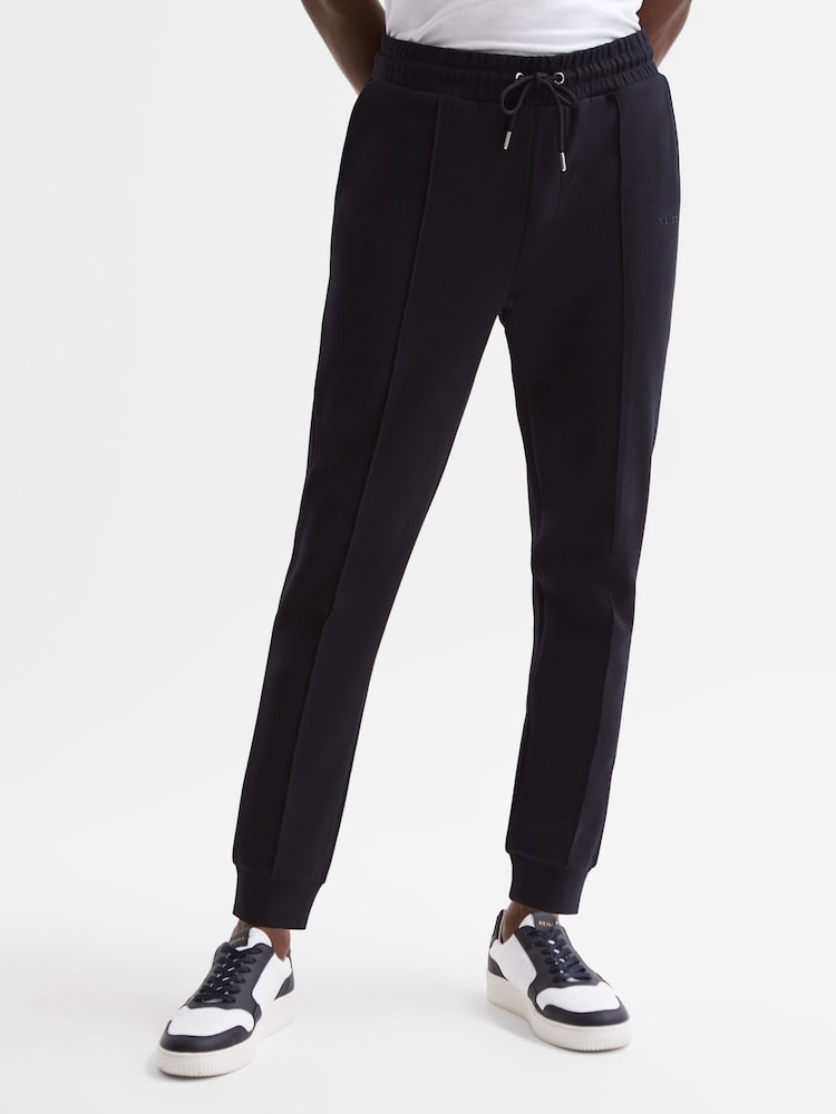 Reiss Navy Noah Interlock Drawstring Motif Joggers - Image 1 of 5