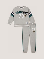 Monsoon Grey Game On Sweatshirt & Joggers Set - Image 1 of 2