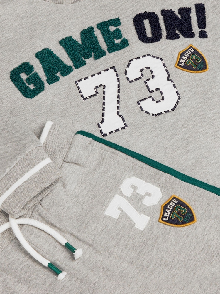 Monsoon Grey Game On Sweatshirt & Joggers Set - Image 2 of 2 Monsoon Grey Game On Sweatshirt & Joggers Set - Image 2 of 2