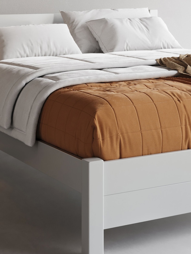 Get Laid Beds White Oxford Square Leg Solid Wood Bed Combo - Image 2 of 3