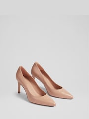 LK Bennett Natural Floret Leather Pointed Court Shoes - Image 2 of 4