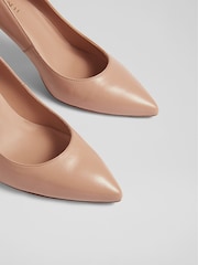 LK Bennett Natural Floret Leather Pointed Court Shoes - Image 3 of 4