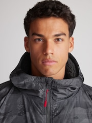 Grey Camo Print Active Swim Changing Robe Lightweight Jacket - Image 11 of 20