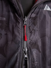 Grey Camo Print Active Swim Changing Robe Lightweight Jacket - Image 14 of 20
