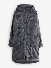 Grey Camo Print Active Swim Changing Robe Lightweight Jacket - Image 15 of 20