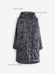 Grey Camo Print Active Swim Changing Robe Lightweight Jacket - Image 4 of 20