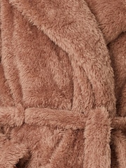 Threadbare Brown Longline Fleece Dressing Gown - Image 5 of 5