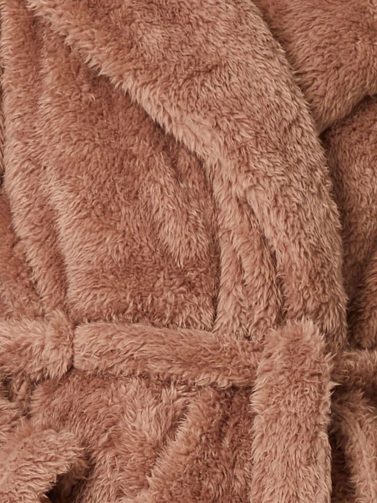 Threadbare Brown Longline Fleece Dressing Gown - Image 5 of 5