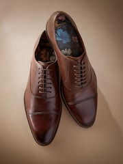 Tan Brown Signature Leather Sole Oxford Toe Cap Shoes - Image 3 of 5