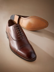 Tan Brown Signature Leather Sole Oxford Toe Cap Shoes - Image 4 of 5