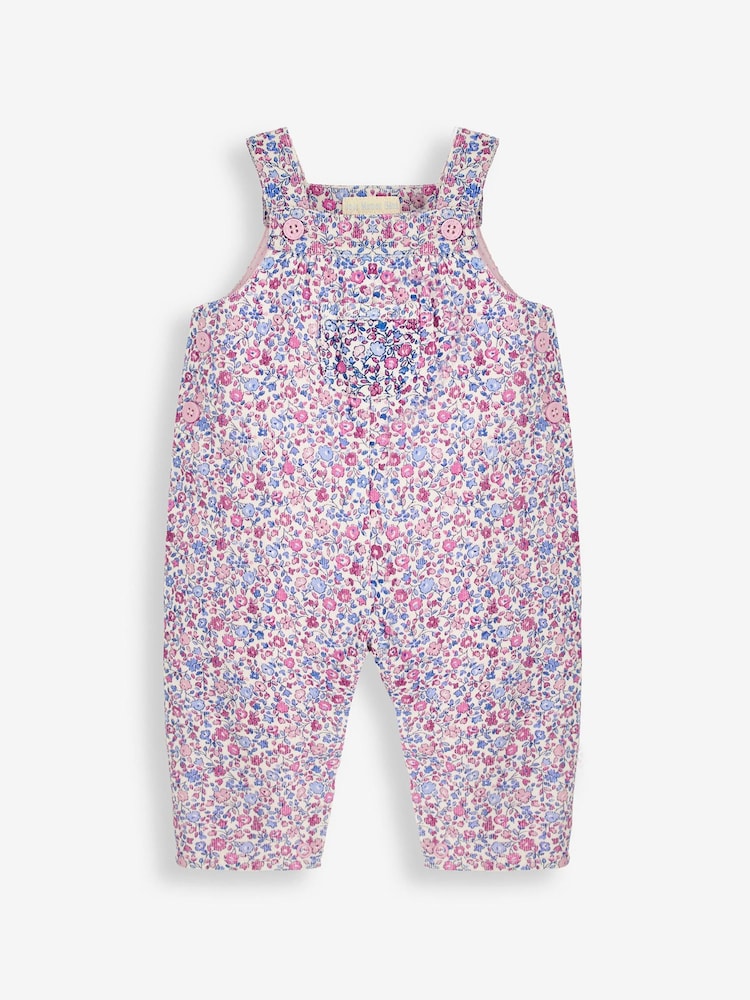 JoJo Maman Bébé Periwinkle Ditsy Pretty Cord Dungarees - Image 1 of 2