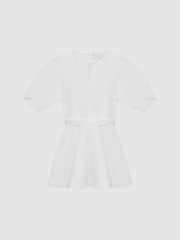 Reiss Ivory Freeda 4-9 yrs Heart Print Linen Mini Dress - Image 2 of 7