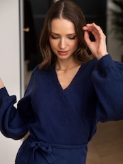 Pour Moi Dark Blue Elle Knit Ballet Jumper - Image 1 of 5