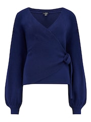 Pour Moi Dark Blue Elle Knit Ballet Jumper - Image 4 of 5