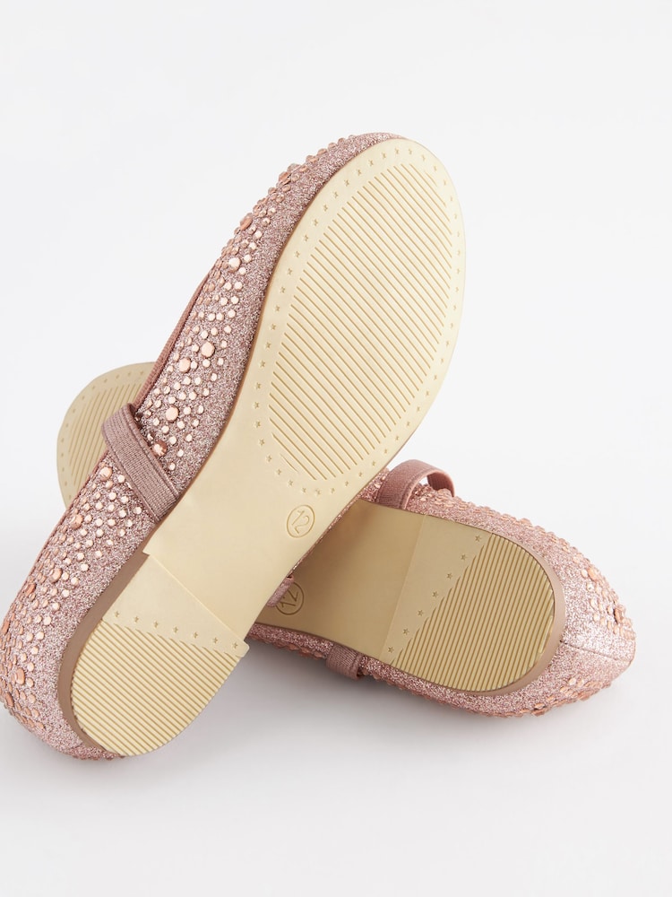 Rose Gold Jewelled Mary Jane Occasion Shoes - Image 5 of 5