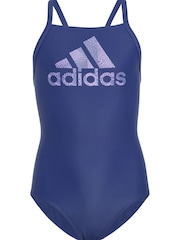 adidas Blue Junior Big Logo Swimsuit - Image 1 of 5