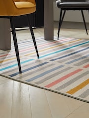 Multi Washable Erica Stripe Rug - Image 2 of 7