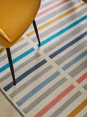 Multi Washable Erica Stripe Rug - Image 3 of 7