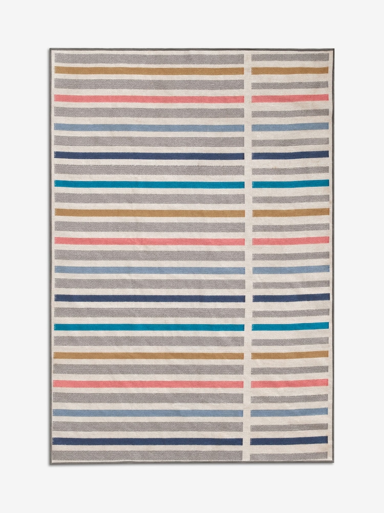 Multi Washable Erica Stripe Rug - Image 6 of 7
