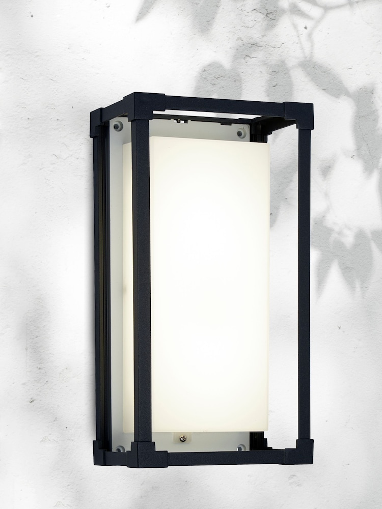 Searchlight Grey Boxy Rectangular Outdoor Wall Light - Image 1 of 3