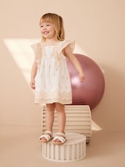 White/Cream Cotton Broderie Dress (3mths-8yrs) - Image 1 of 1