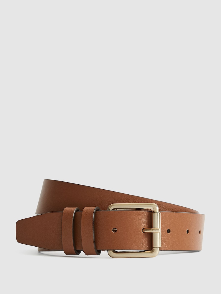 Reiss Tan Ablemarle Leather Belt - Image 1 of 4
