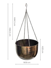 Ivyline Brown Garden Indoor Mayfair Hanging Planter - Image 4 of 4