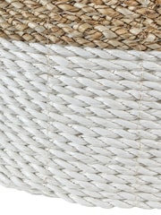 Pacific Set of 2 White Banana Leaf Two Tone Storage Baskets - Image 4 of 4