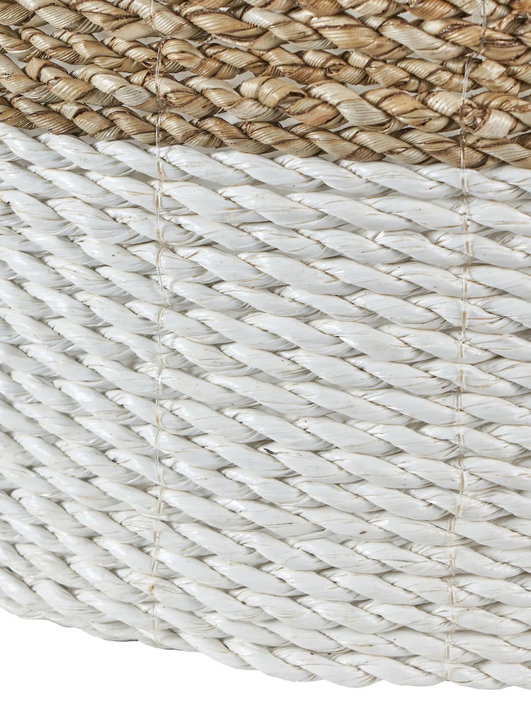 Pacific Set of 2 White Banana Leaf Two Tone Storage Baskets - Image 4 of 4