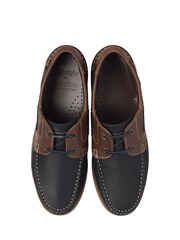 Loake Blue Lymington Nubuck/Leather Boat Shoes - Image 3 of 3