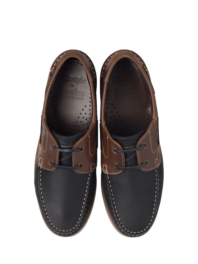 Loake Blue Lymington Nubuck/Leather Boat Shoes - Image 3 of 3