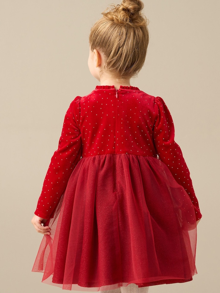 Angel & Rocket Red Elsie Velvet Tulle Dress - Image 2 of 4 Angel & Rocket Red Elsie Velvet Tulle Dress - Image 2 of 4