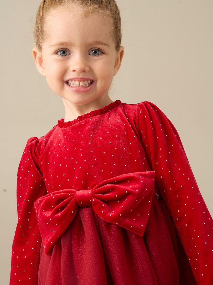 Angel & Rocket Red Elsie Velvet Tulle Dress - Image 4 of 4 Angel & Rocket Red Elsie Velvet Tulle Dress - Image 4 of 4