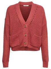 Esprit Orange Terracotta Chunky-Knit Cotton Blend Cardigan - Image 7 of 7