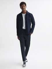 Reiss Navy Heron Tapered Trousers - Image 1 of 4