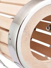 Pacific Natural Wood And Silver Tripod Table Lamp - Image 4 of 4