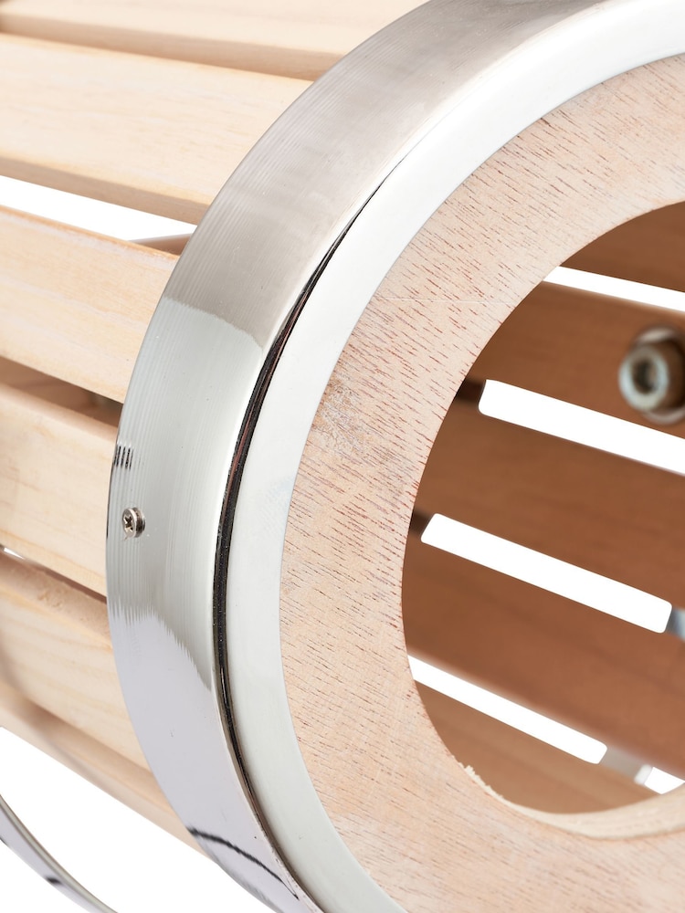 Pacific Natural Wood And Silver Tripod Table Lamp - Image 4 of 4
