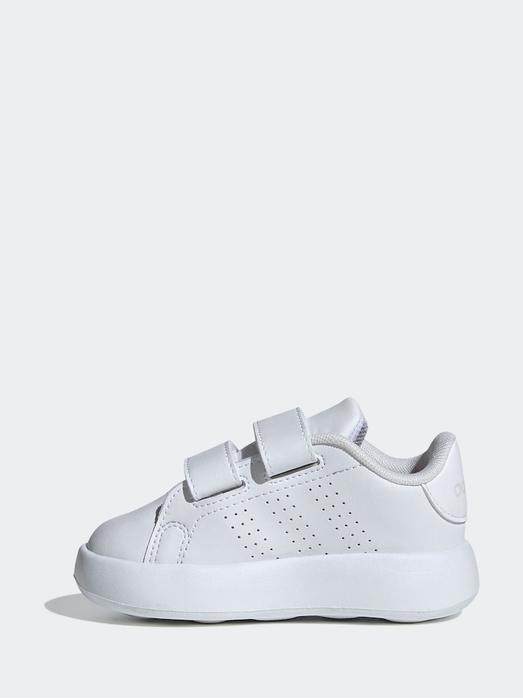 adidas White Kids Advantage Trainers - Image 2 of 8