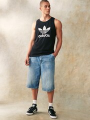 adidas Originals Black Adicolor Classics Trefoil 100% Cotton Tank Top - Image 2 of 7