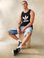adidas Originals Black Adicolor Classics Trefoil 100% Cotton Tank Top - Image 3 of 7