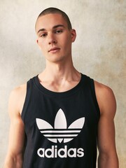 adidas Originals Black Adicolor Classics Trefoil 100% Cotton Tank Top - Image 6 of 7